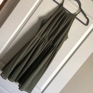 Olive green high neck dress